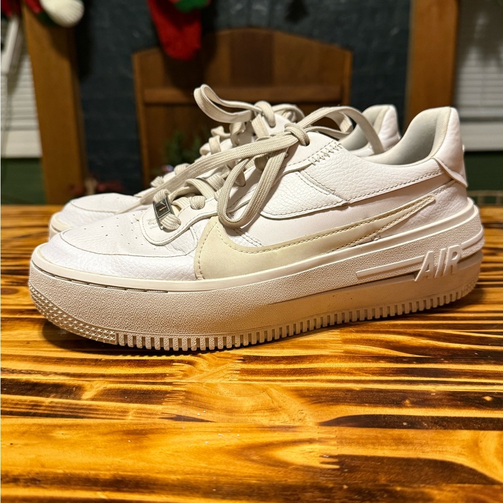Nike Cream and White Air Forces
